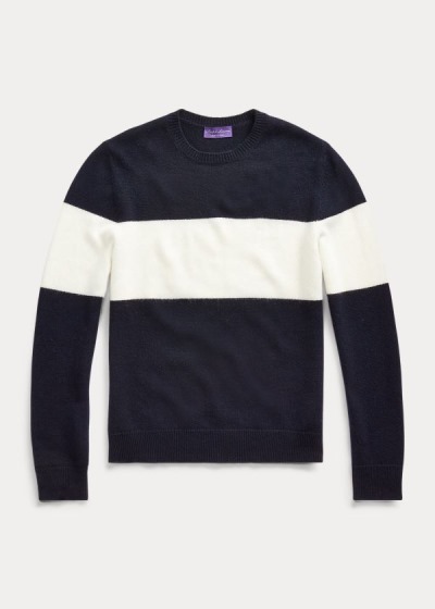 Sueter Ralph Lauren Hombre Azul Marino / Creme - Striped Cashmere - VLBDP0592